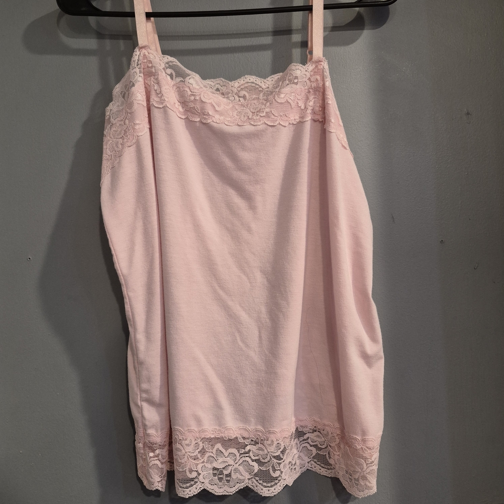 Cato Light Pink Lace-Edge Layering Camisole